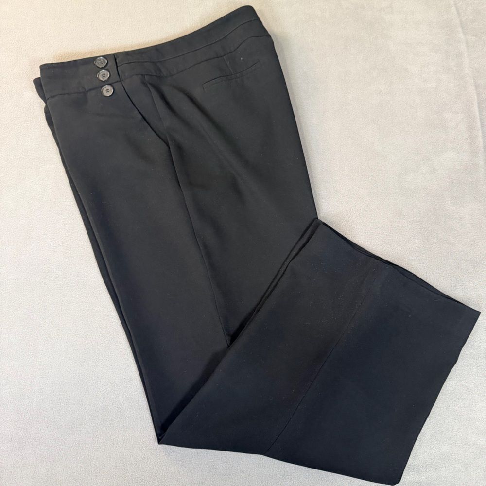 Kasper Elegant Women’s Black Trousers Button Detail- Size 16